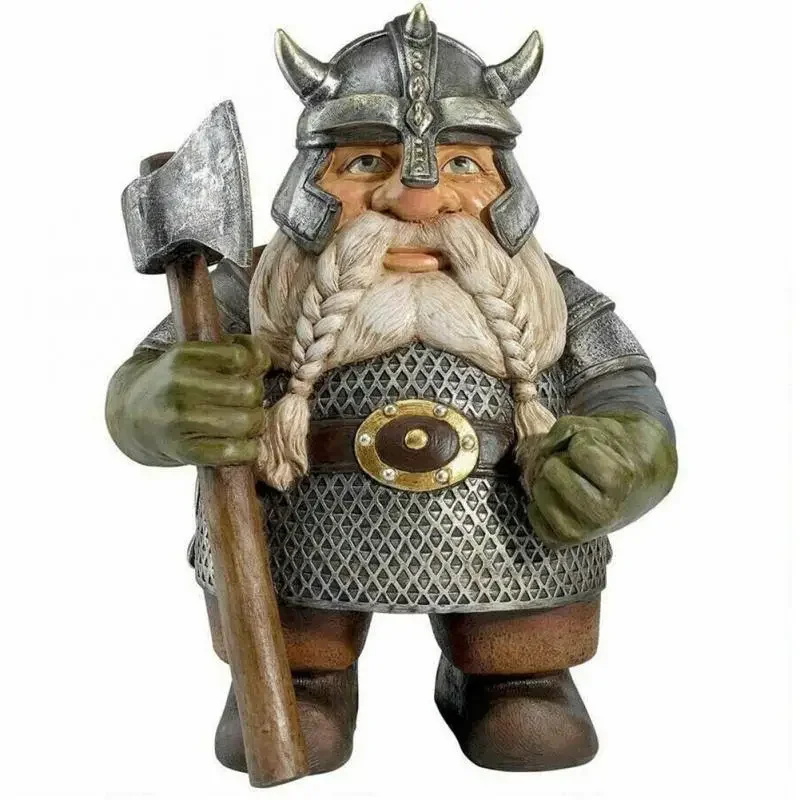 Resin Crafts Display Mold Simulation Miniature Viking Victor Norse Dwarf Gnome Figurine Statue Garden Decor For Gard Yard Statue