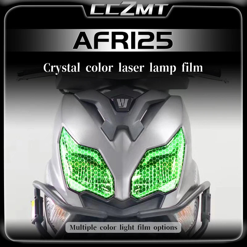 For HAOJUE AFR125 headlight film transparent smoked black protective film honeycomb laser light film modification