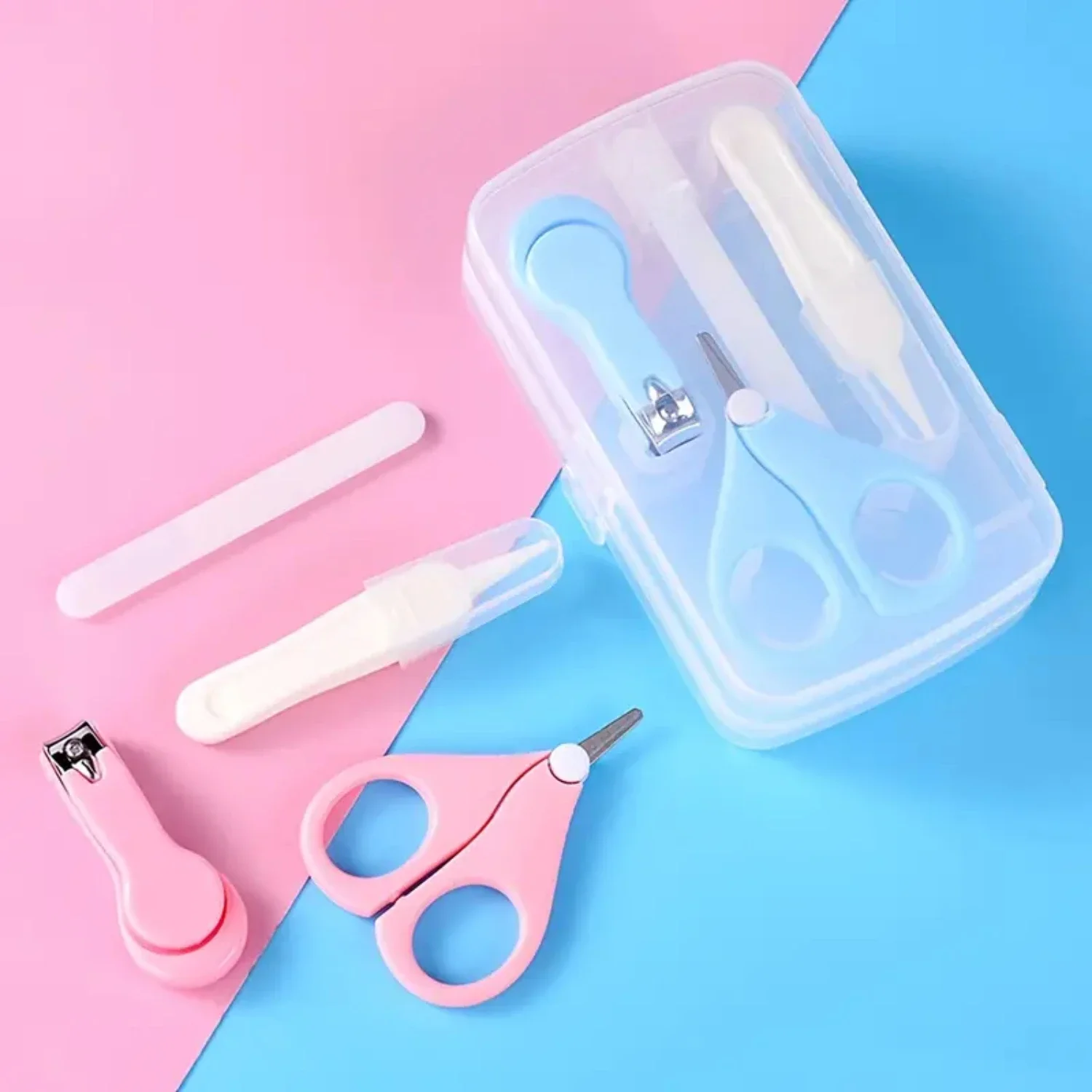新生児と乳幼児のための便利なベビーマニキュアキット - 安全な爪切り、爪やすり、はさみ、4点セット