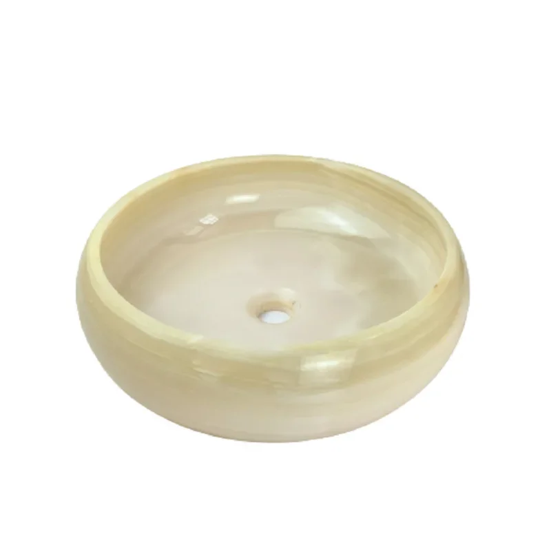 on-stage wash basin, integrated white jade, thickened chess pieces, art bathroom bathroom jade basin