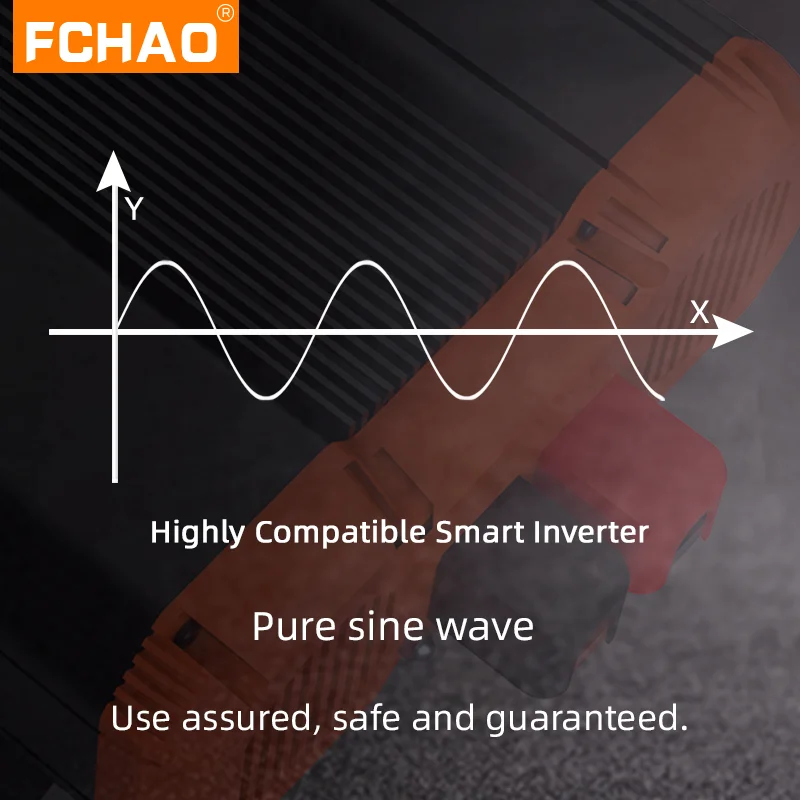 Imagem -05 - Fchao Onda Senoidal Pura 6000w Inversor 12v 24v a 230v Conversor de Energia Solar Display Lcd Tensão Transformador Acessórios Automóveis ue