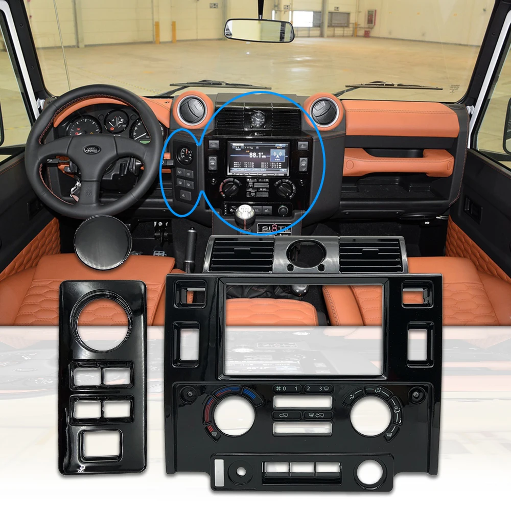 

For Land Rover Defender Interior Dashboard Center Console Glossy Black Matt Black CARBON LOOK