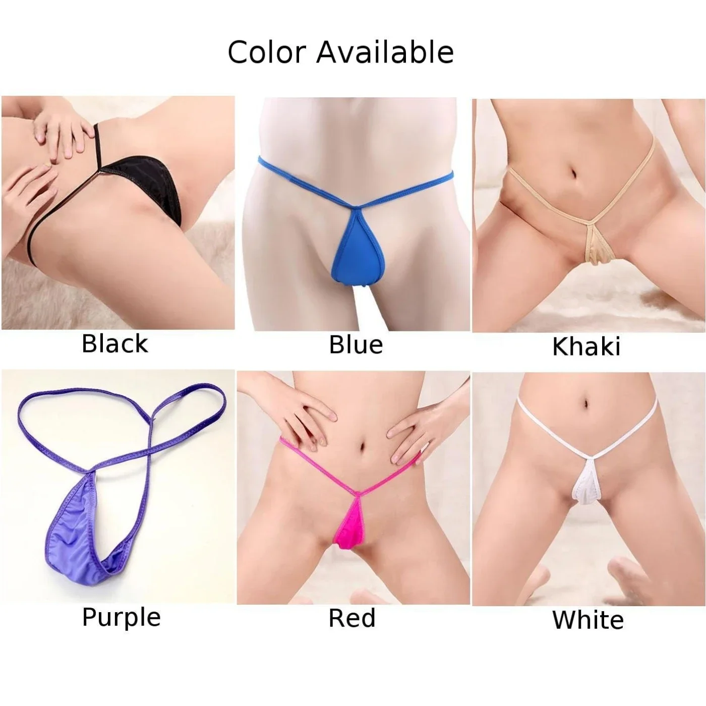 Women\'s Low Rise Briefs Sexy Lingerie Mini Thongs G-String Seamless Panties Erotic Underwear Knickers Elastic T-Back Underpants