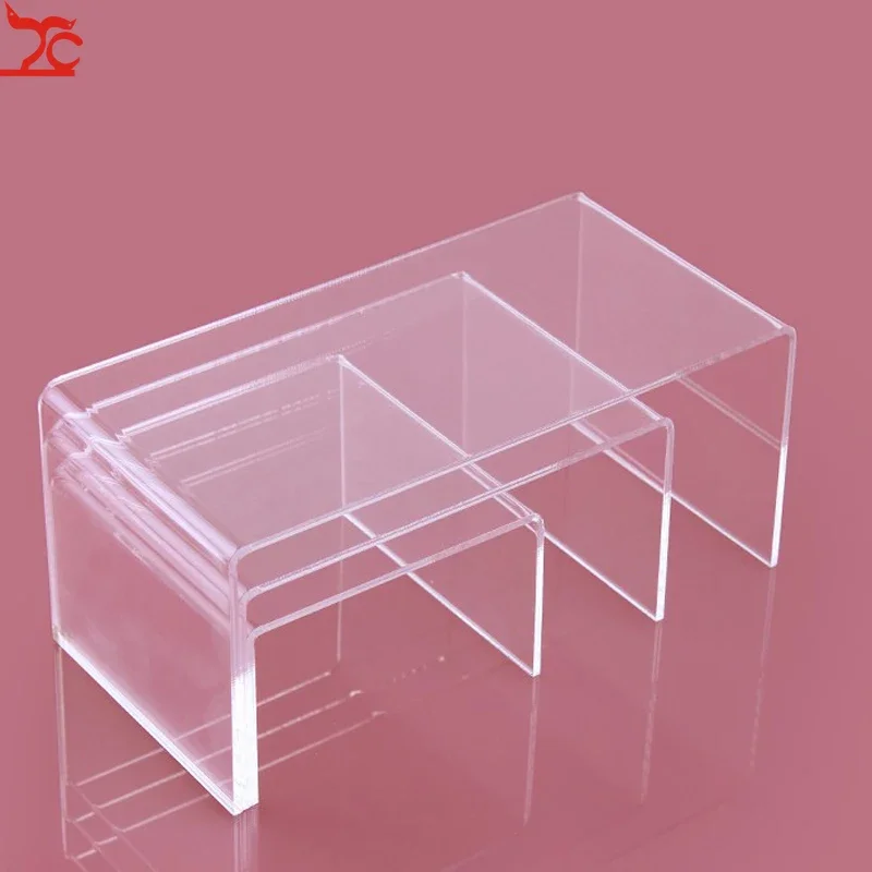 3Pcs/set Clear U Shape Acrylic Display Rack Jewelry Display Stand for Jade Bangle Ring Earring Retail Counter Showcase Organizer