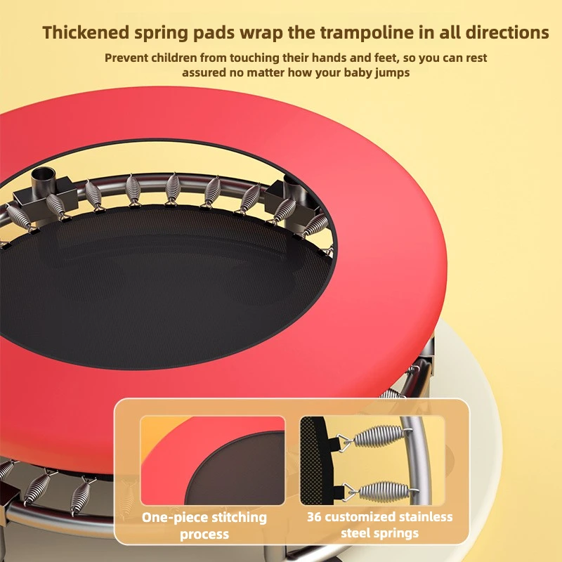 3-8 YHome Use Playroom Kids داخلي ترامبولين صغير - حصيرة قفز آمنة مع شبكة واقية، لعبة لعب للياقة البدنية للأطفال