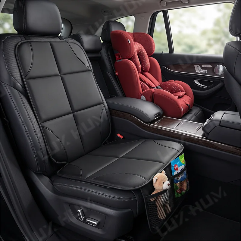 Car Seat Protector Under Baby Car Seat Universal Anti-Slip Pad for Pets Auto Seat Cushion Thick Padding with Storage Pockets