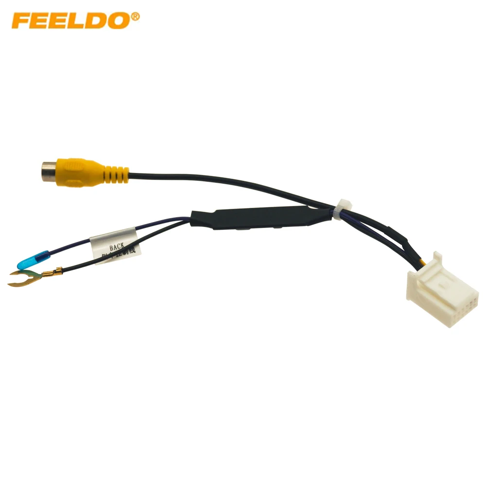 Car Parking Reverse Wire Adapter 12Pin Male Car Camera Video Plug RCA Cable With 12V-6V Power Convertor Board For Toyota Car Mod