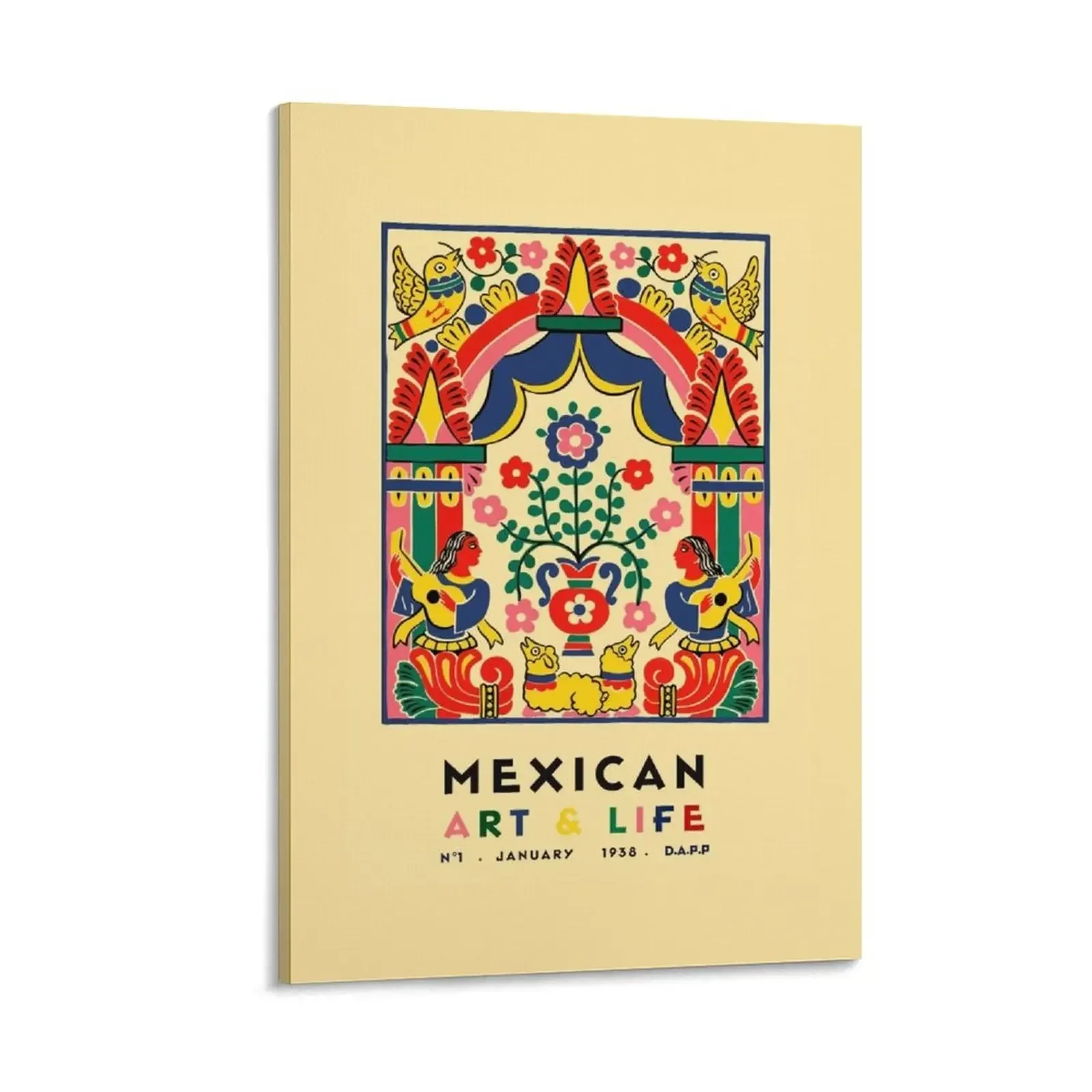 

Vintage Mexican Art and Life Magazine Cover 1938 N°1. Mexican Exhibition Art Poster Canvas Painting Decoration home