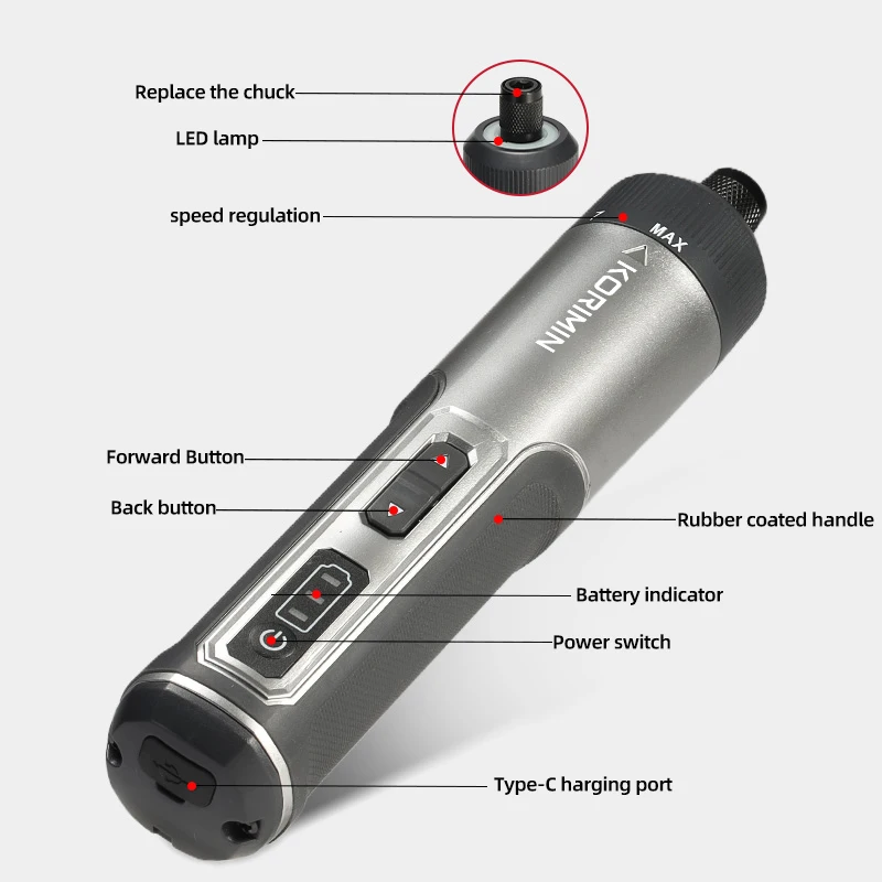 Cordless Electric Screwdriver Rechargeable 2000mah Lithium Battery Mini Drill 3.6V Power Tools Household Maintenance