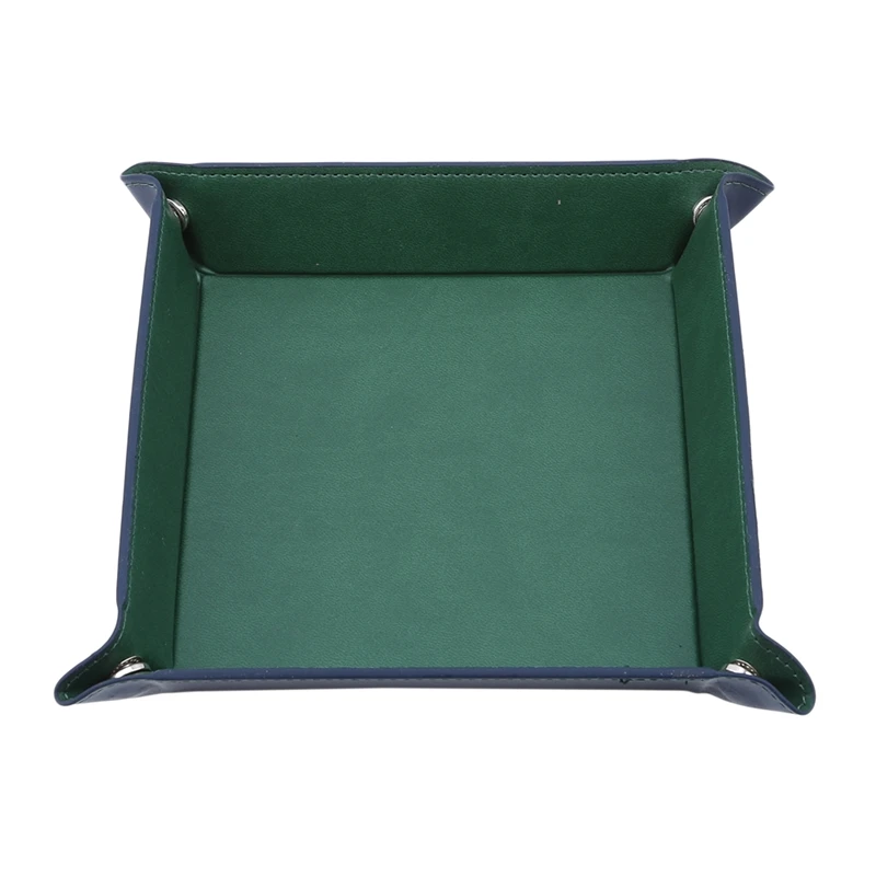 Desktop Storage Sundries Box Creative PU Leather Trinket Folding Tray Collapsible Phone Key Wallet Coin Bins Accessories