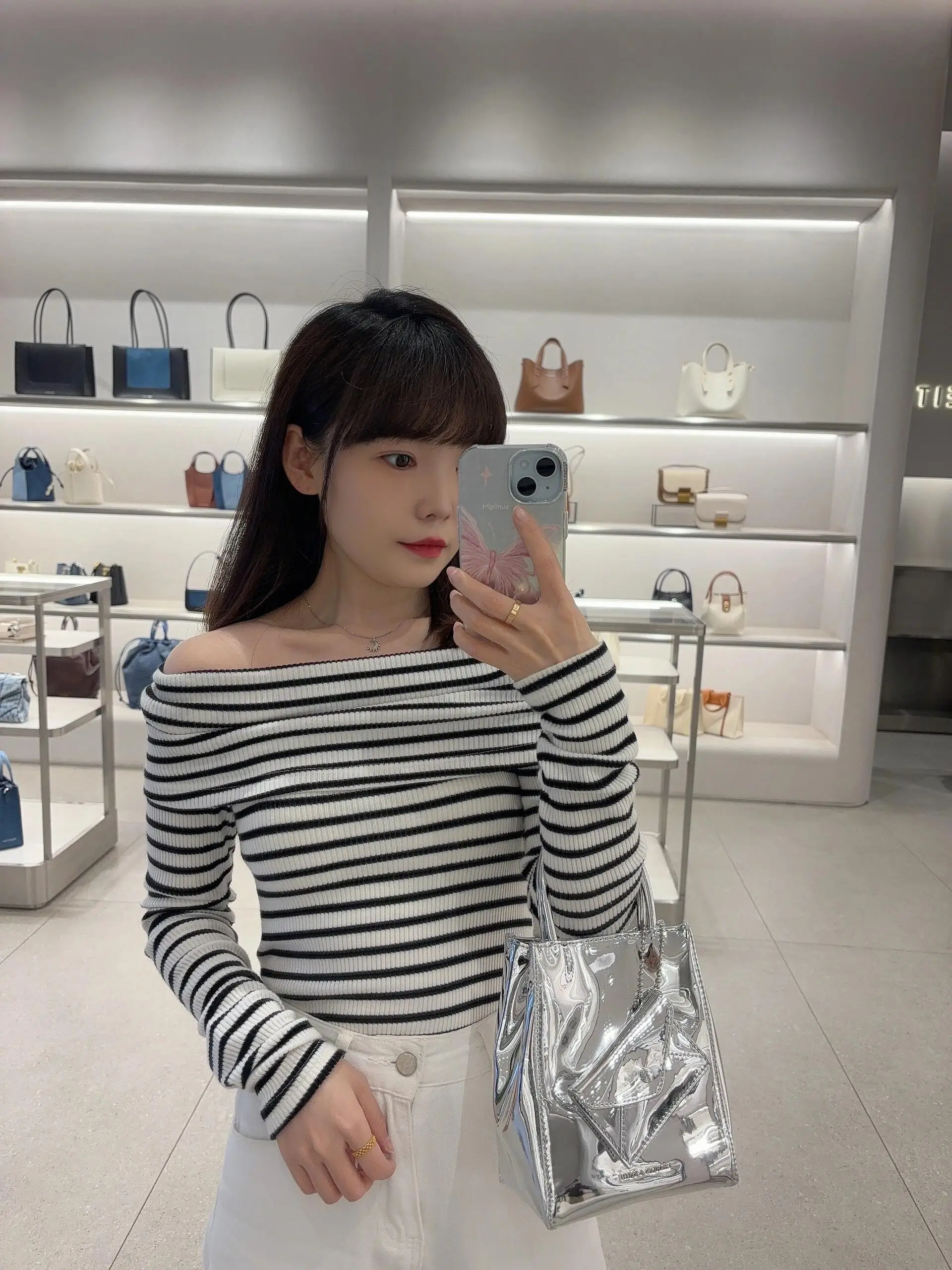 Faionable Borsa piegata Borsa a tracolla con tracolla grande Capaci Borsa con manico a catena alla moda Borsa da donna Ele per l'uso quotidiano