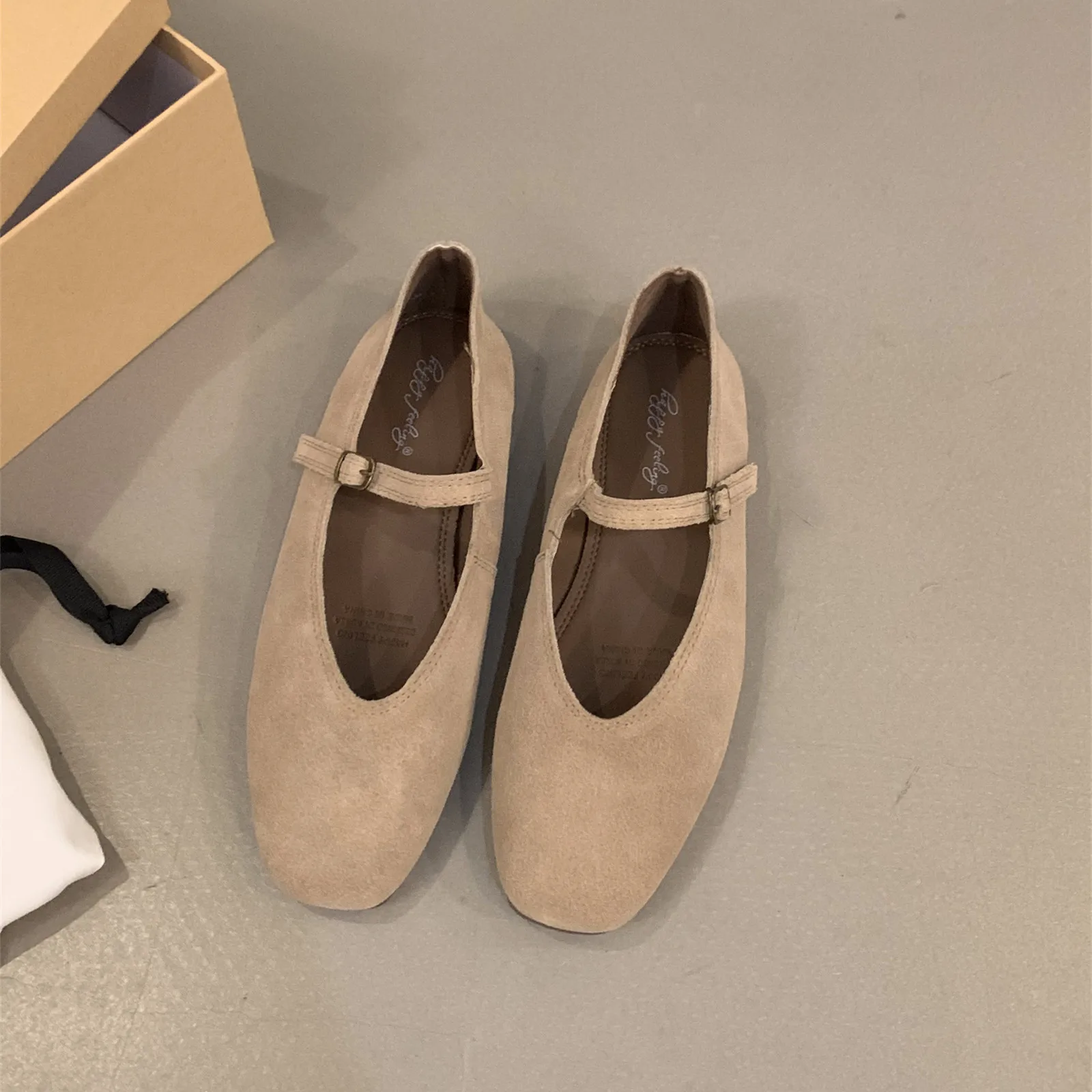 Bailamos-zapatos planos de punta redonda para mujer, zapatillas de Ballet informales sin cordones, de cuero suave, para primavera, 2024