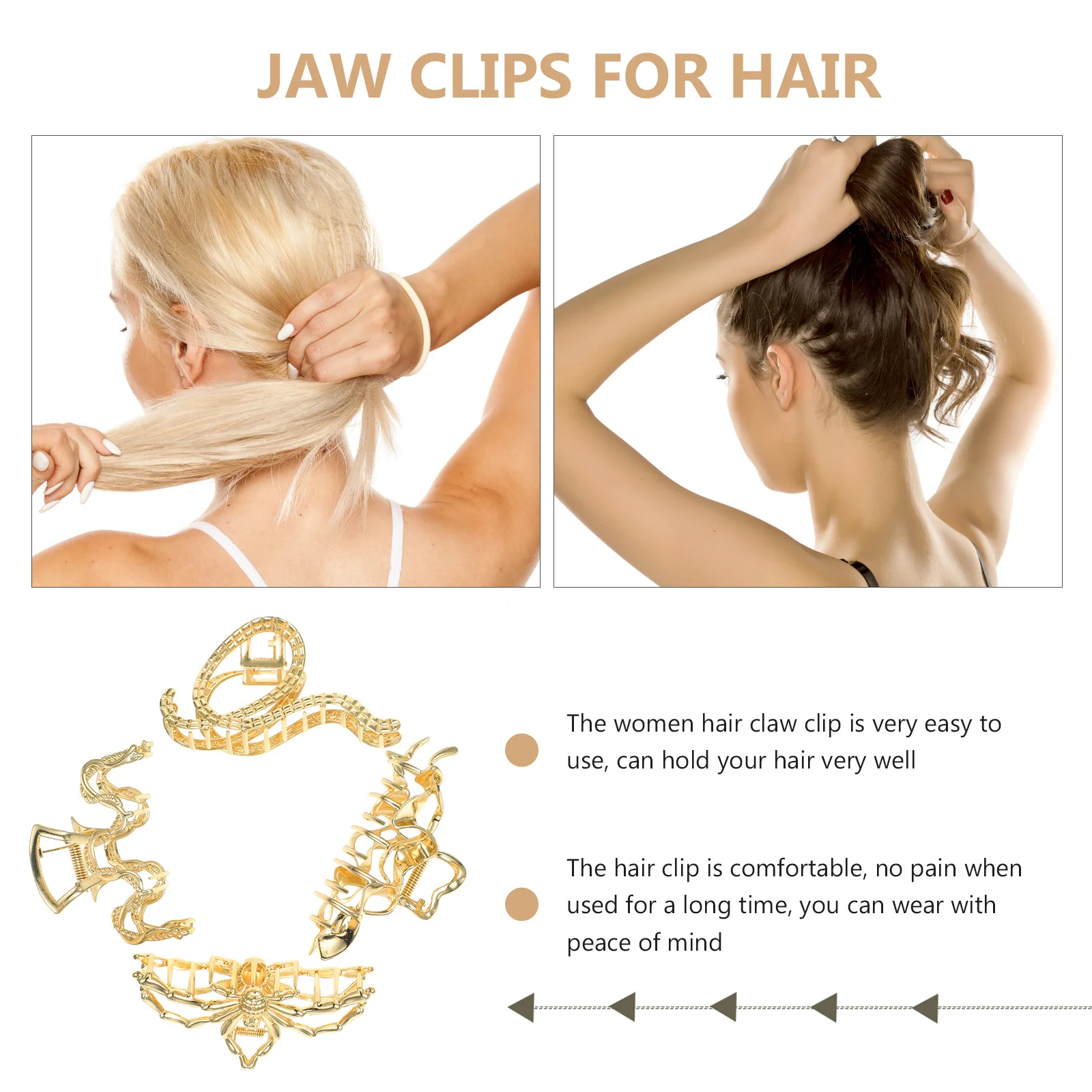

4 шт., металлические зажимы для волос, уникальные формы паука, рыбы, змеи, прочные зажимы для челюстей для женщин, аксессуары для укладки волос