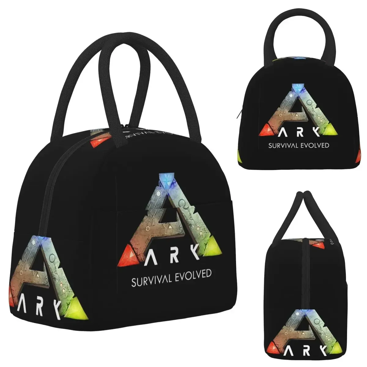 Ark Survival Evolved (noir) sac à lunch isotherme pour enfants, boîte à nourriture thermique pour l'école, sac fourre-tout, boîtes à lunch portables, conteneur