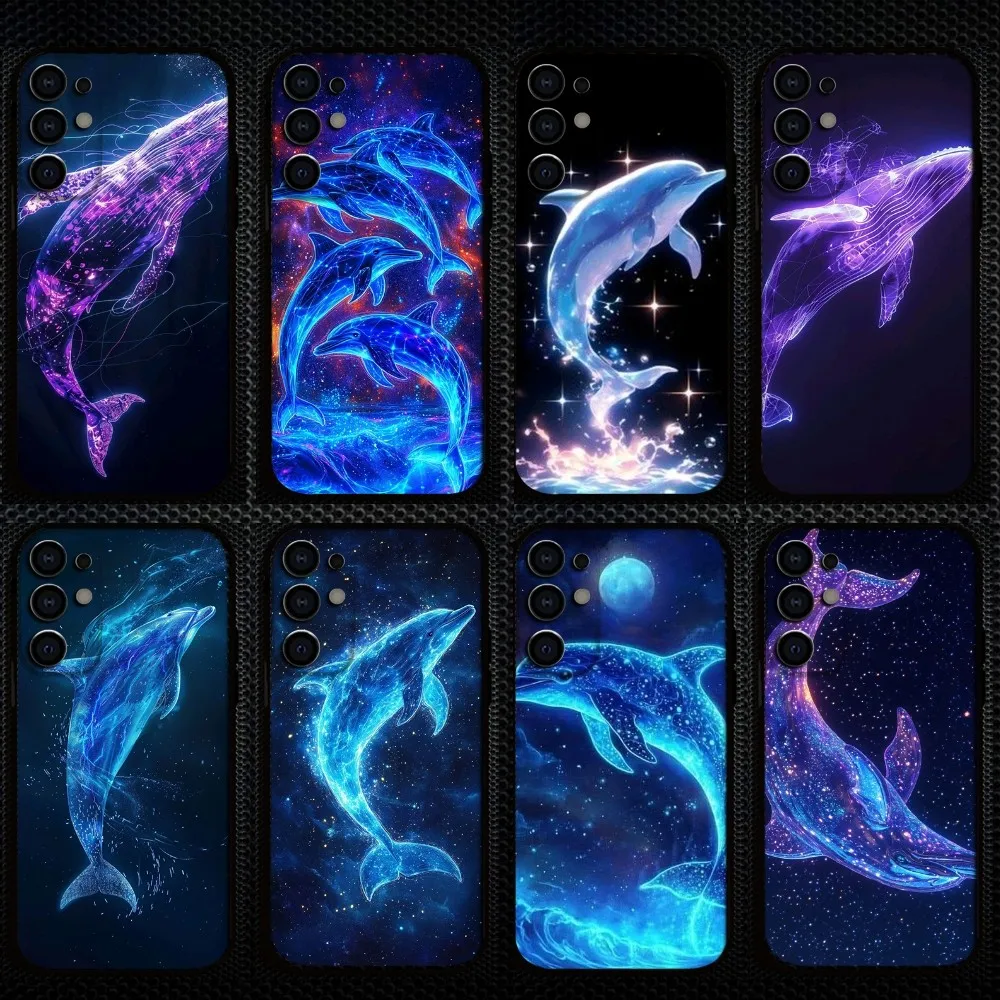

Creative fluorescent dolphins Phone Case For Samsung S25/S24/S23/S22/S21/S20/Plus,Fe,Lite/Others Black Cover