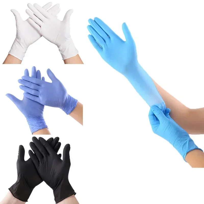 Guantes desechables de nitrilo de 20 piezas, guantes protectores de látex, guantes de cocina multifuncionales para limpieza del hogar y laboratorio