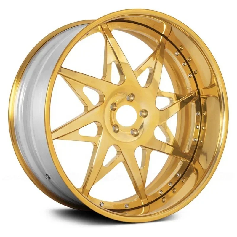 Custom Deep Concave Design 18 19 20 21 22 Inch 5 X 114.3 5x112 5x127 5x130 Aluminum Alloy Gold Color Car Forged Wheel PCD Rims