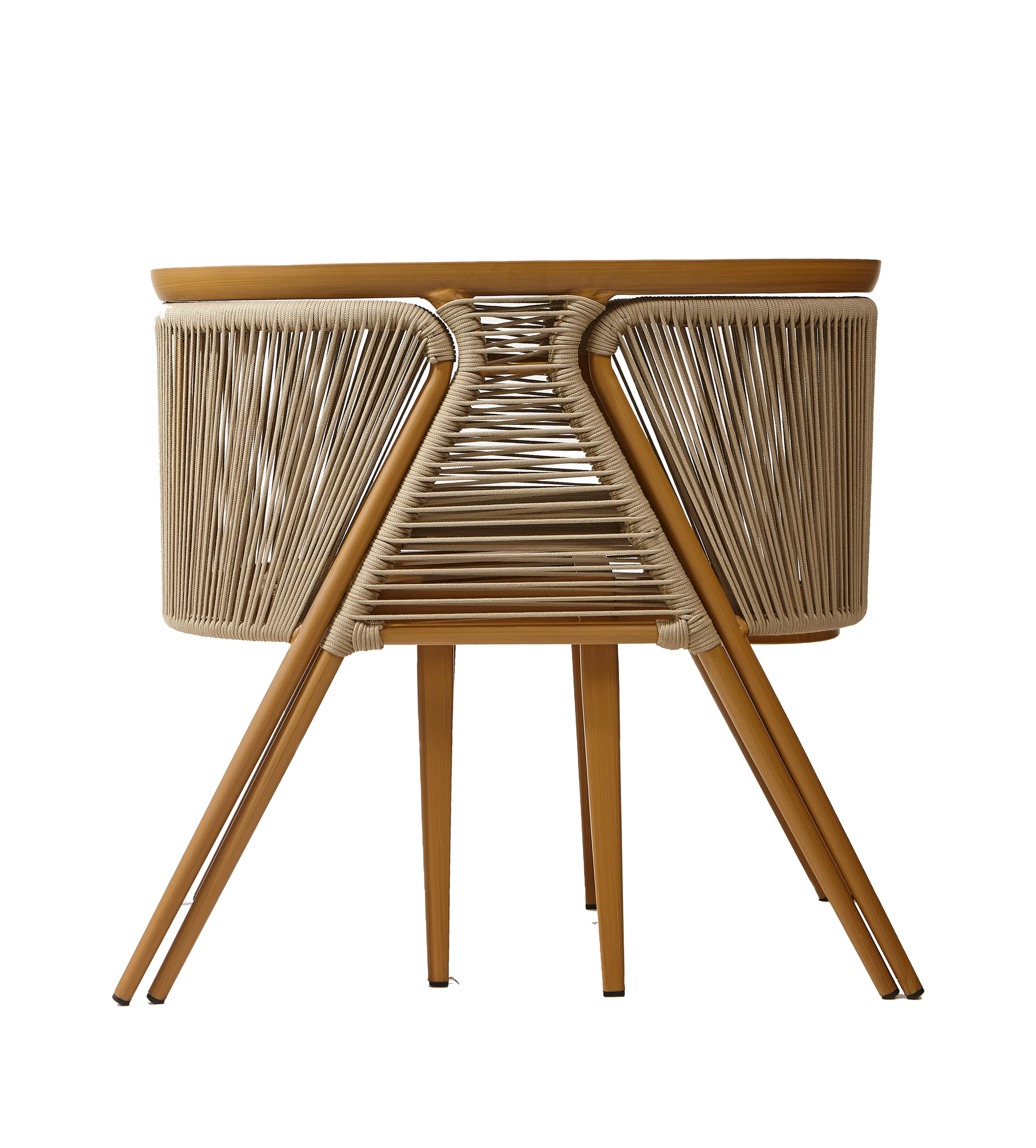 balcony small tables and chairs outdoor leisure simple waterproof sunscreen rope rattan storage table and chair combination