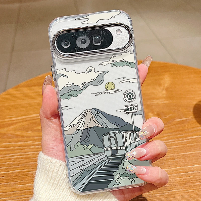 Handyhülle mit Bergzug-Muster für Google Pixel 10 9 8 7 Pro Pixel 9 10 Pro XL 7A 8A 9A Stoßfeste Weiche TPU-Rückabdeckung