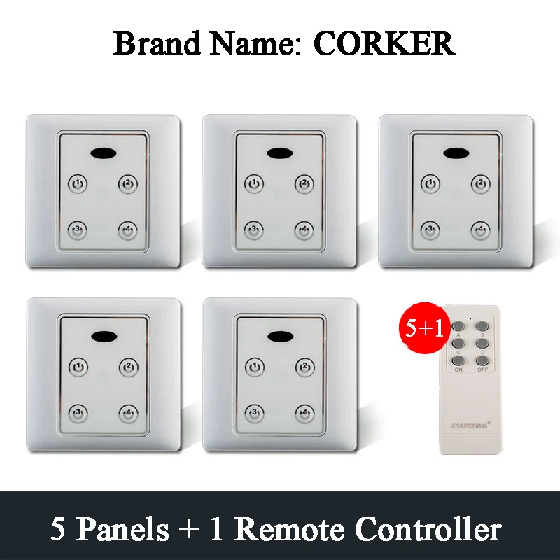 Exhibition Hall Infrared Remote Control Switch 220V Smart Lighting Remote Controller 4 Ways Remote Control Transmitter Receiver