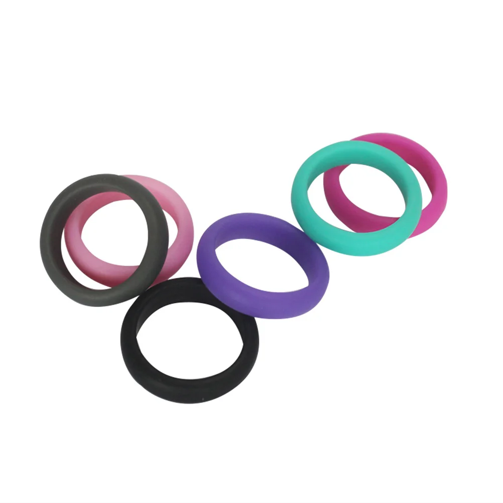 6 Pcs Silicone Wedding Ring Rubber Rings Slicone The Sports European and American