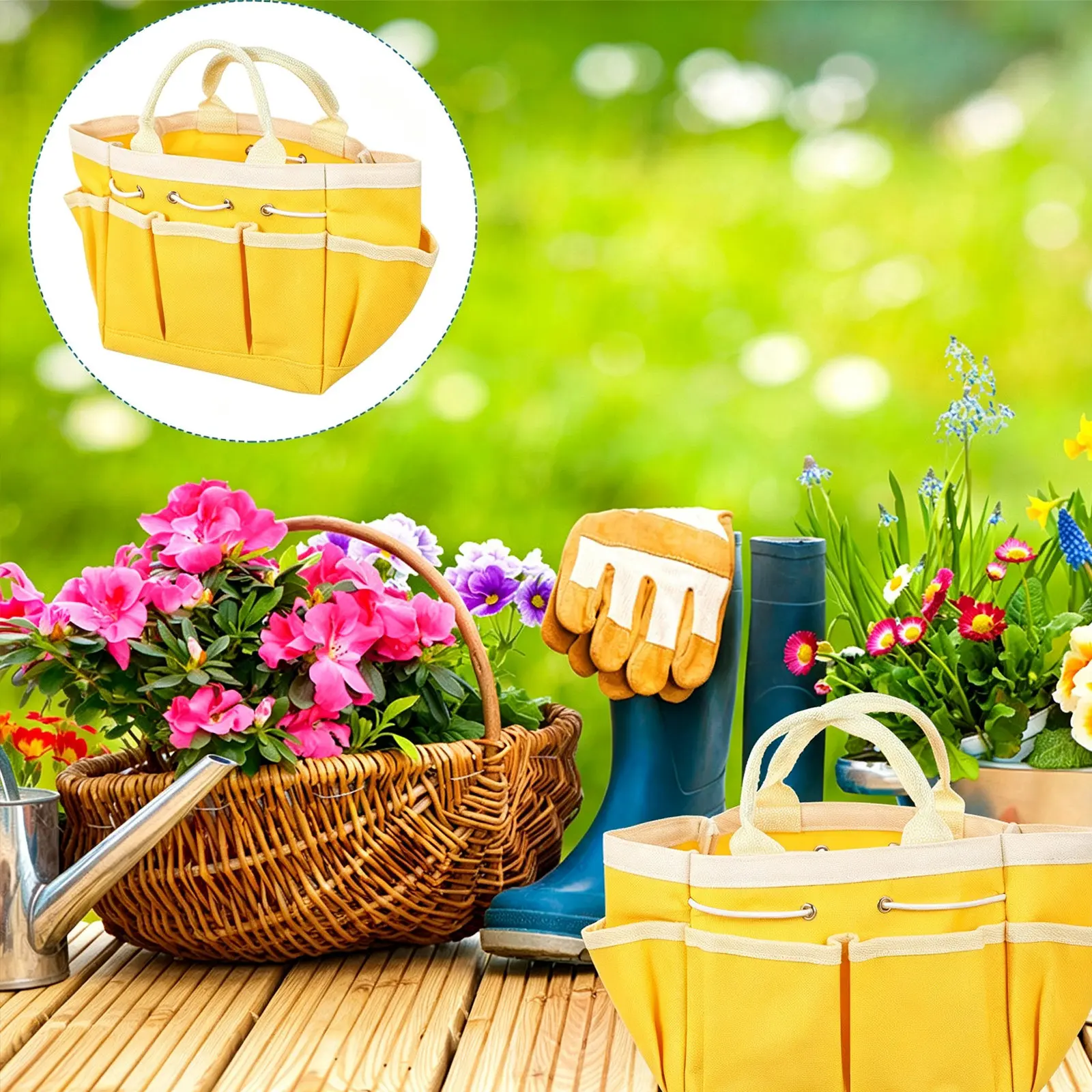 Professional Gardening Tool Bag – Oxford Cloth, Multi-Compartment for Pruning, Planting & Transplanting Tools
