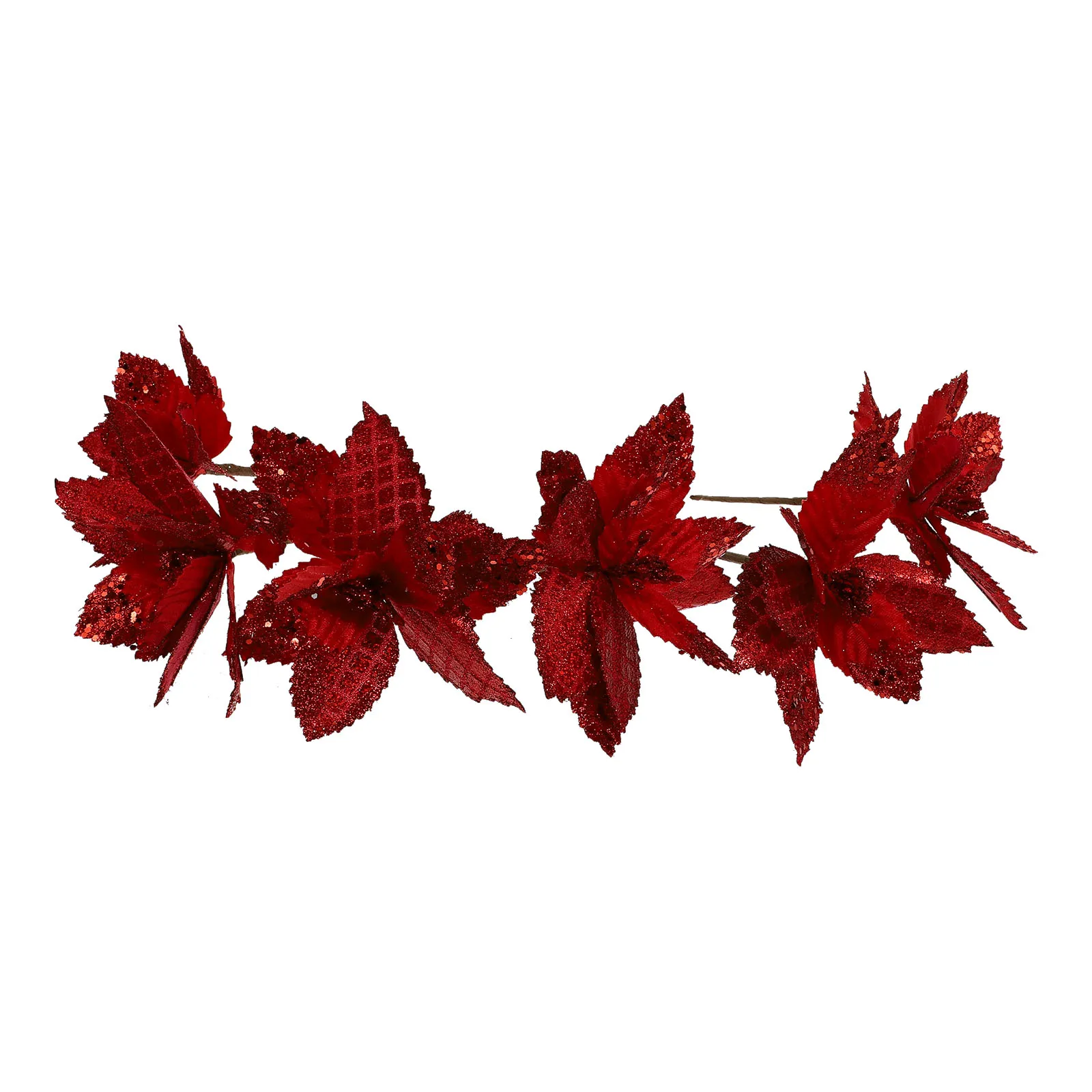 

6 pcs Christmas Decorations Fake Flower Bouquet Red Artificial Home Party Wedding Diy Xmas Ornament Decorative
