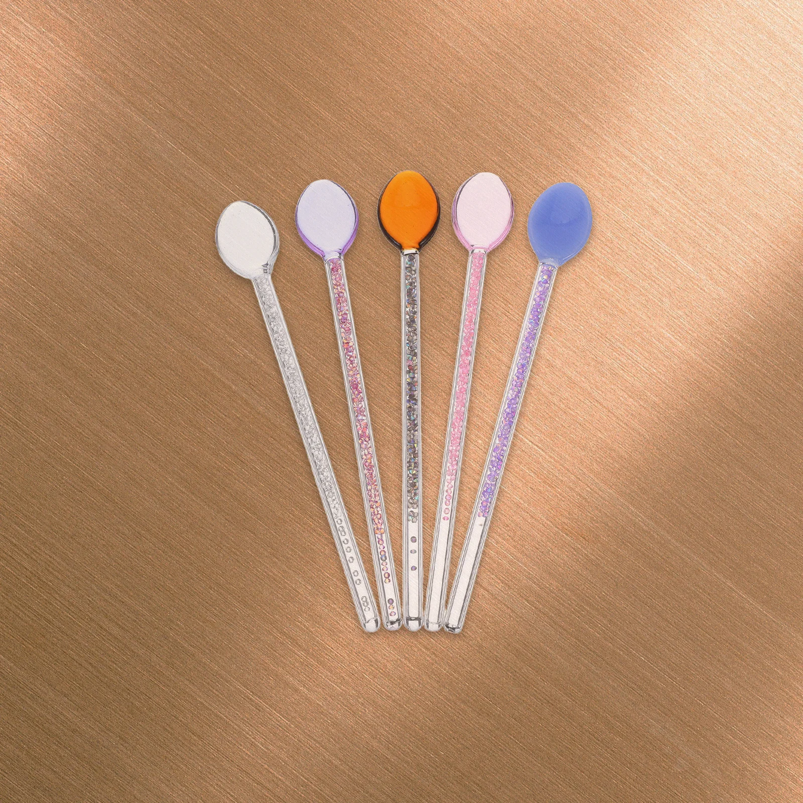 

5Pcs Glitter Glass Dessert Spoons Clear Coffee Stirring Rod Mixing Sticks Elegant Bar Tools for Tea Sugar Cocktail