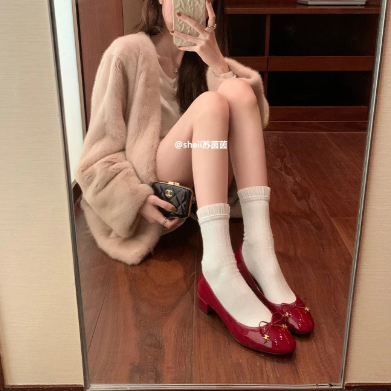 Women Genuine Leather Flat Shoes with Bow Decoration Loafers Metal Decoration Shallow Mouth Women Shoes Outdoor Casual Shoes view 6