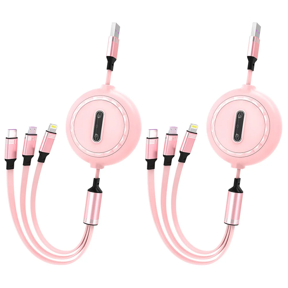 3 In 1 Retractable USB Cable  Fast Charging Data Cord For Iphone Samsung Huawei Xiaomi Multi Port Multiple Charging Wire