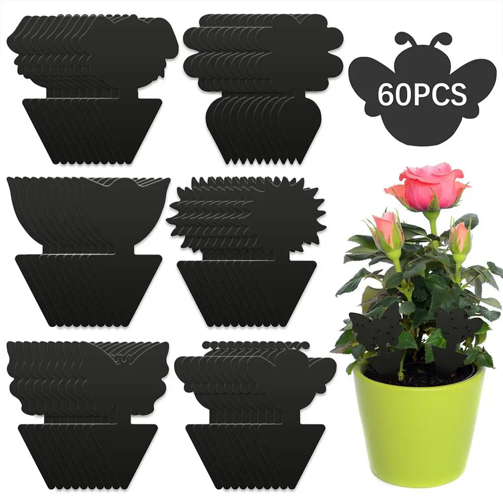 60pack/lot Sticky Fly Trap Environmentally Friendly Pest Control For Indoor Plants Widely Used Black