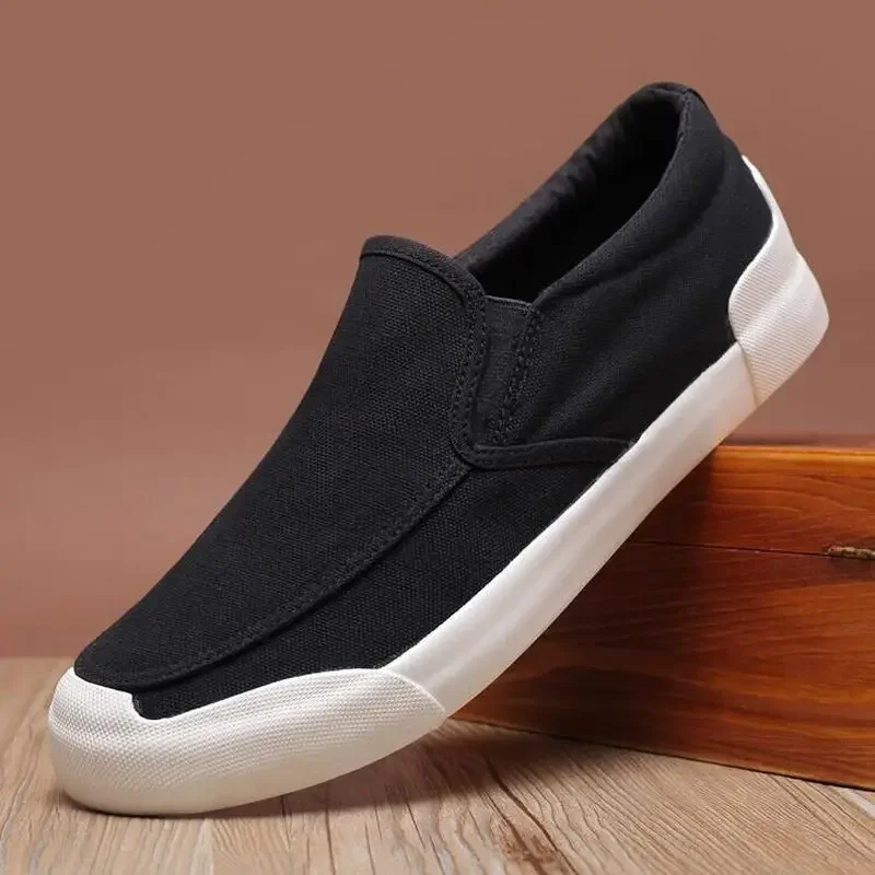 Mùa Thu Nam Vulcanize Giày Sneaker Thoáng Khí Đơn Giản Joker Cho Nữ Xuân Thu Slip On Nam Vải Canvas Chịu Mài Mòn đế Bằng