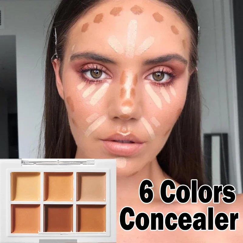 6 Colors Face Concealer Palette Makeup Base Palettes Long-lasting Matte Contouring Foundation Facial Color Corrector Cosmetic