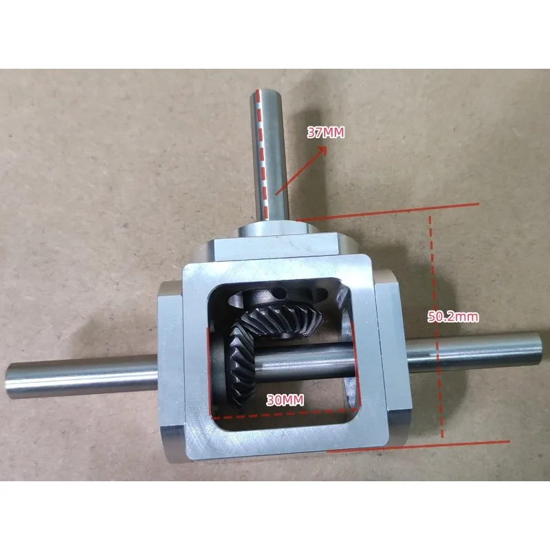 Aluminum shell stainless steel shaft spiral bevel gearbox 90 degree shaft diameter 8 small T-shaped gearbox