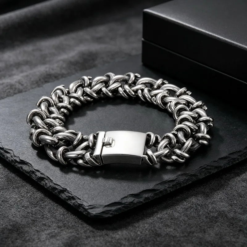 Men's Personality Casting Bracelet 20 Wide Stainless Steel Waterproof Bracelet Jewelry