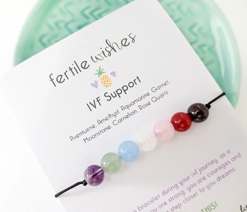 IVF Fertile Wish Bracelet, IVF Support Bracelet, Fertility Bracelet, Surrogate Gift, Black Nylon Cord, Fertility Bracelet