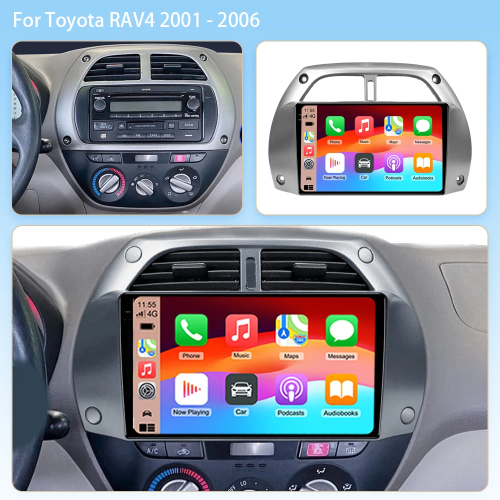 Android 16 Autoradio For Toyota RAV4 2 CA20 CA20W XA20 2001- 2006 Car Radio Multimedia Player GPS Wireless Carplay Android Auto