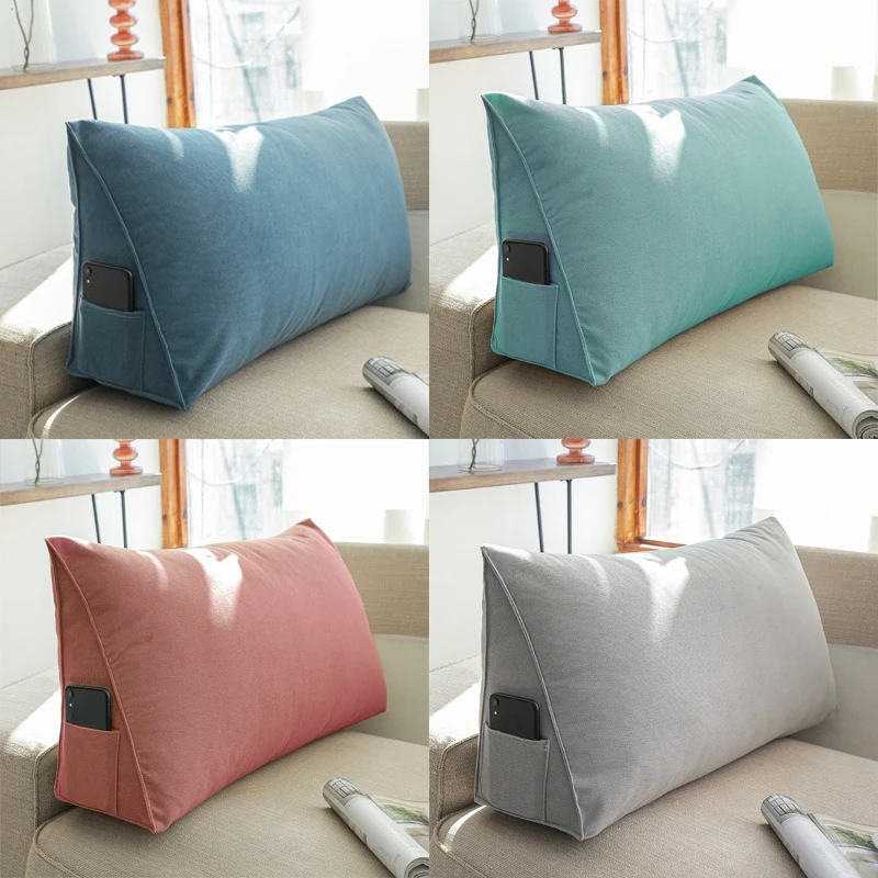 

Office Sofa Bedside Back Cushion Lounger TVReading Lumbar Cushion Comfort Soft Bed Rest Triangle Reading Pillow HomeDec Подушка