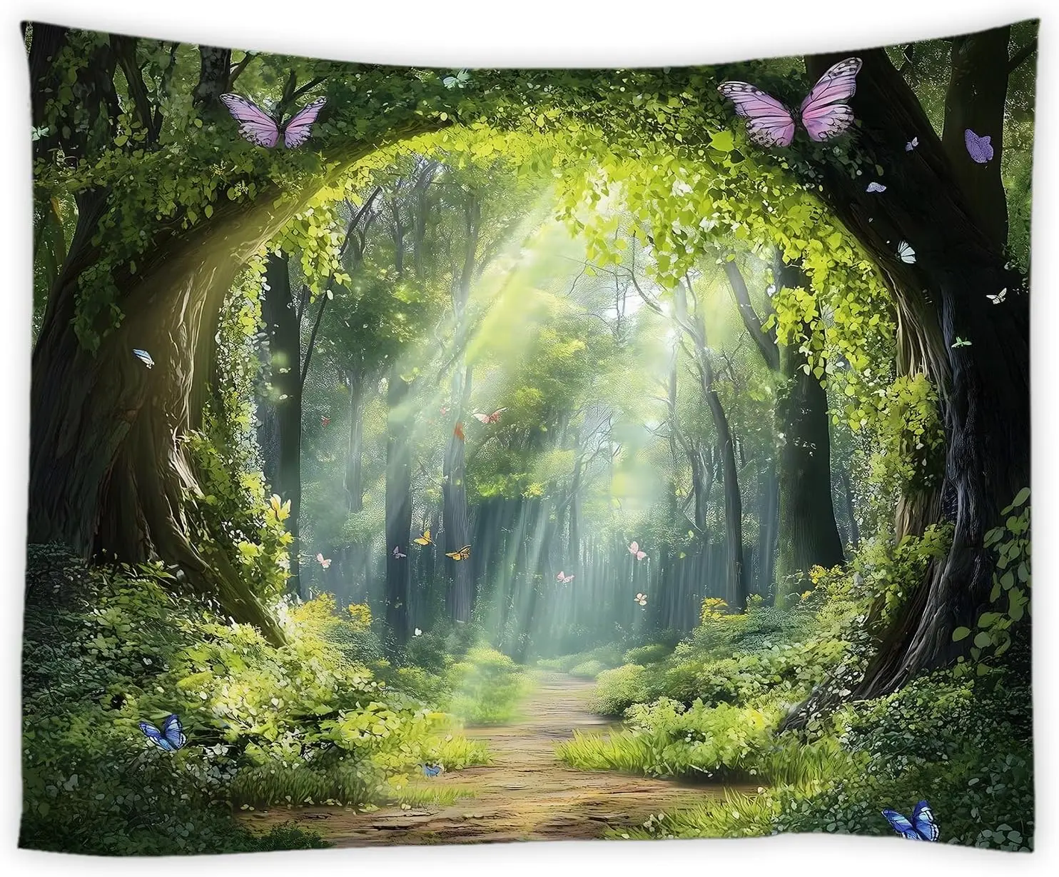 Magical Forest Tapestry Wall Hanging Nature Woodland Sunlight Arch Gateway Decor Art Boho Living Room Jungle Background Print Ab