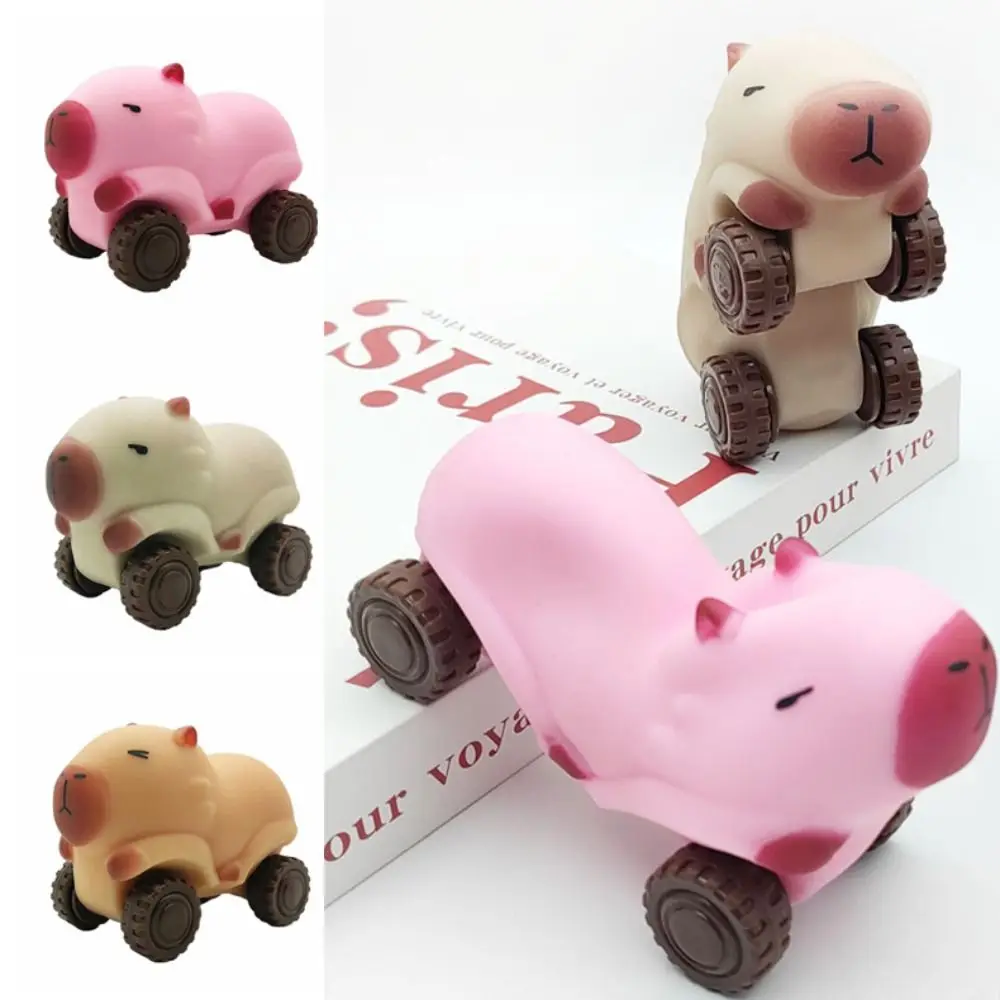 Funny Stretchable Car Capybara Squeeze Toy with Wheel Elongate Capybara Fidget Toy Kneading Slow Rebound Cute Pinch Toy Children