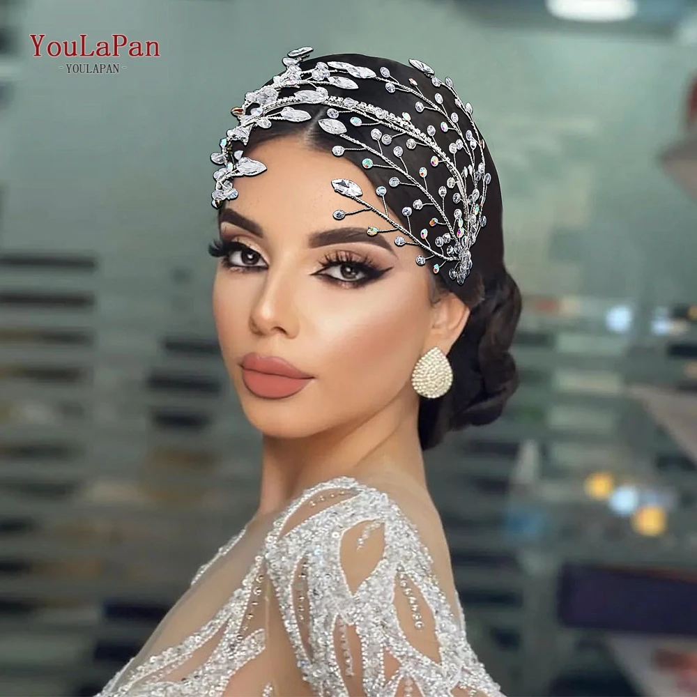 

YouLaPan Handmade Bridal Crystal Headband Woman Headwear Wedding Hair Accessories Party Banquet Handmade Headwear Gift HP634