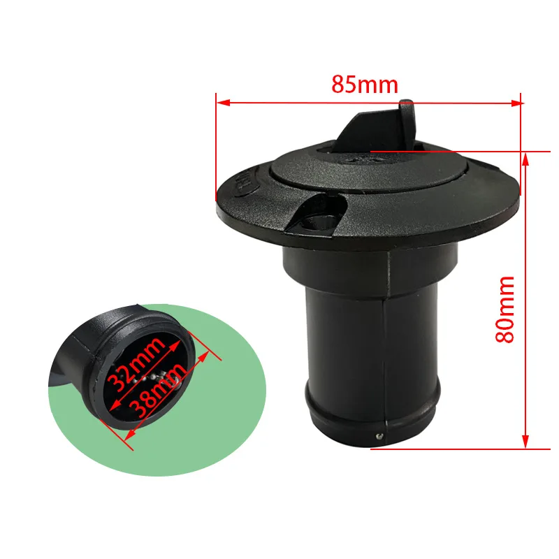 ∅38mm GAS Boat Hatch Oil Fill Cover Lockable Water Inlet/Outlet Rubber FUEL Knob Refueling Port for RV Marine Trawler Tugboat