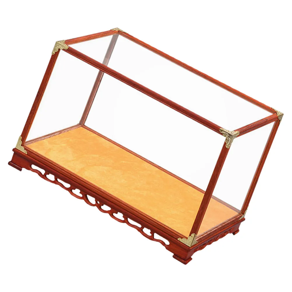 Multi-Function Transparent Display Box Clear Glass Storage Case Desktop Buddha Statue Showing Case Collectibles Organizer