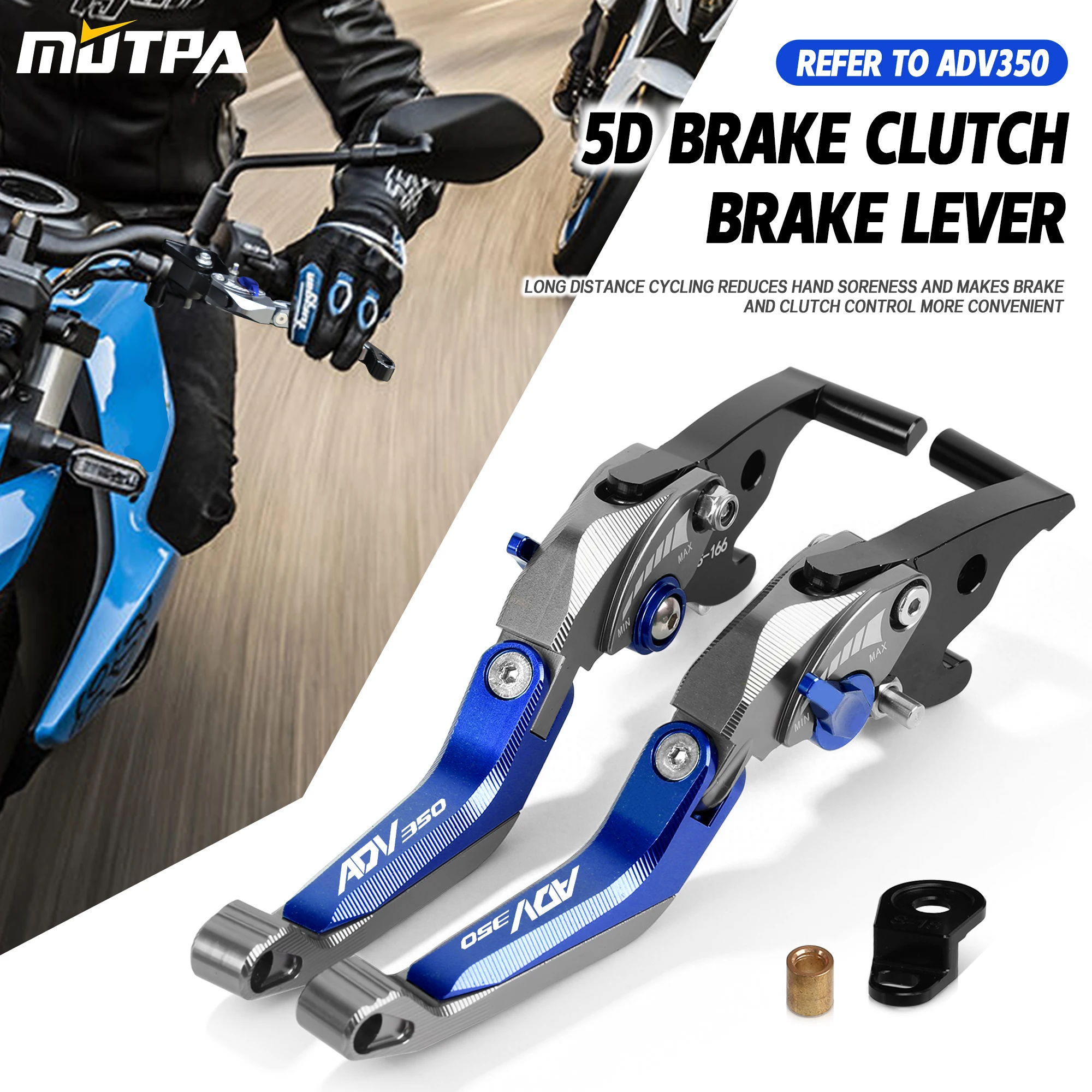 For Honda ADV 350 ADV350 2023-2026 Handle Brake Lever Motorcycle ADV350 CNC Adjustable With Parking Lock Stopper Brake Lever Set