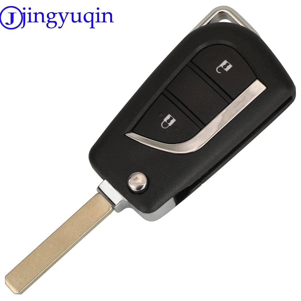 jingyuqin For Toyota Aygo Peugeot 107 106 Citroen C1 2005-2014 Flip Car Remote Key 2BT 434MHz ID46/4D70 Chip 89785-0H901 Upgrade