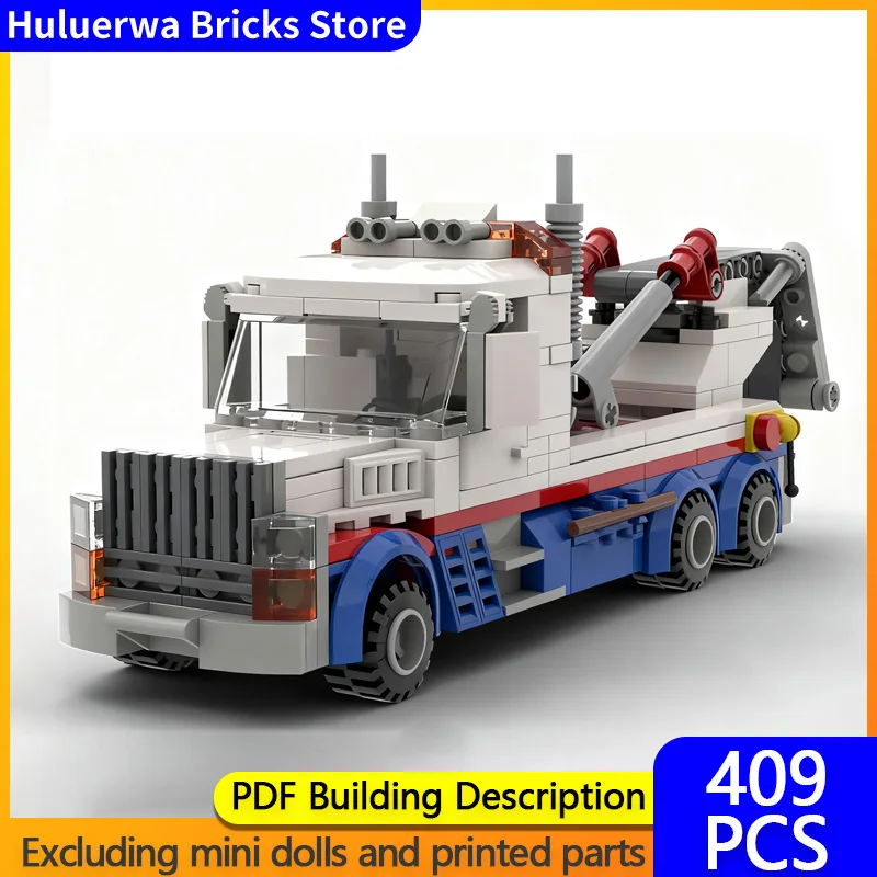 

City Car Model MOC Building Bricks Clearance Rescue Tow Truck Modular Technology Children Holiday Gifts Assemble Toys Suit