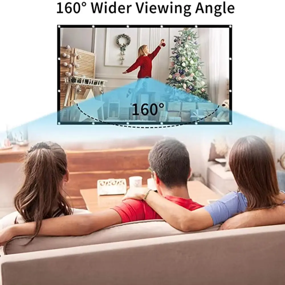 

Polyester Projector Screen Video Equipments HD Video Foldable Projection Screen 16:9 Reflective Folding Soft Screen Camping
