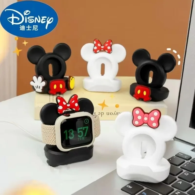 

Подставка для зарядного устройства с Микки Маусом Disney, настольный держатель с Минни для Apple Watch 8, 7, 6, 5, 4, Iwatch 3, 2, 1 Se, силиконовая зарядная база с мультяшным рисунком