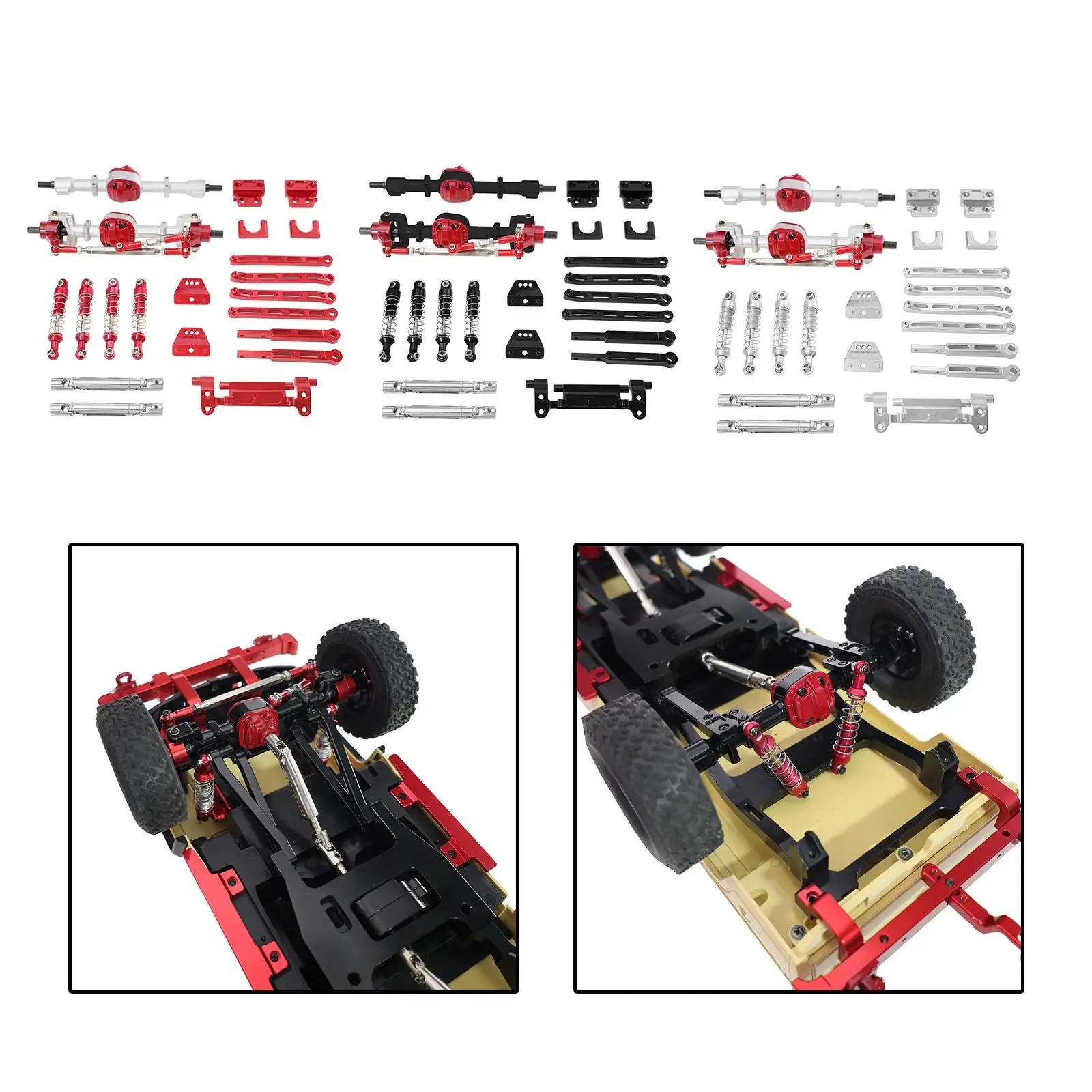 Acessório de carro rc, haste de tração, peças de reposição, atualização de metal modificado, amortecedores dianteiros e traseiros para escala 1/12, faça você mesmo modificado