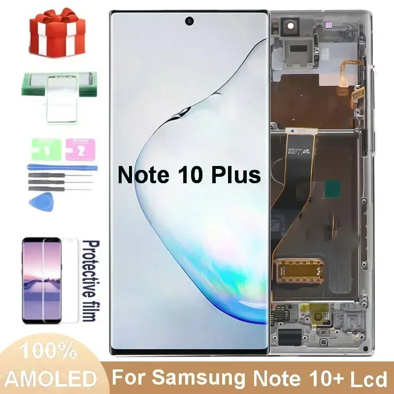 SUPER AMOLED  Note 10+ Screen For Samsung Galaxy Note 10 Plus Lcd N975 N9750 N975F LCD Display With Touch Glass Screen Digitize